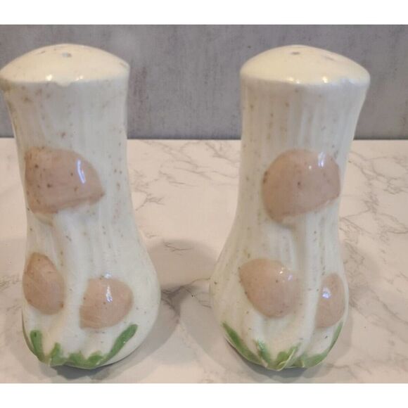 Mushroom Spoon or Tea Rest, Salt Pepper Shakers Retro Kitsch, Novelty Speckled - Picture 6 of 12